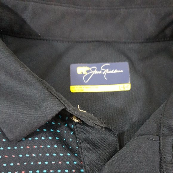 Jack Nicklaus Golf Large Short Sleeve Shirt Men Sport Casual Polyester Blue Soft - Picture 5 of 11